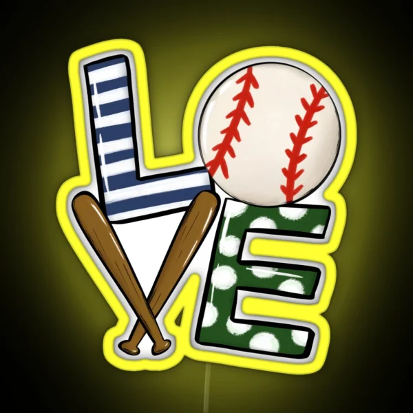 Baseball Love RGB Neon Sign