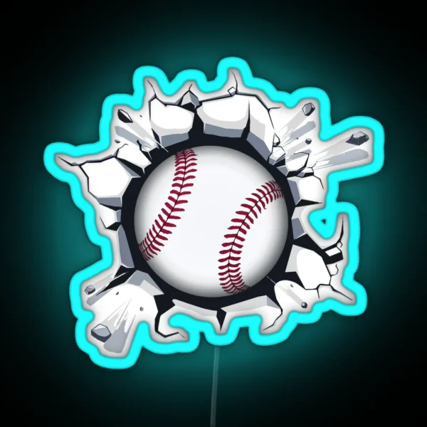 Baseball Smash Led RGB Neon Sign