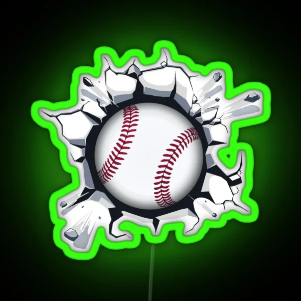 Baseball Smash Led RGB Neon Sign