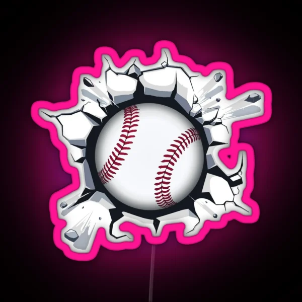 Baseball Smash Led RGB Neon Sign