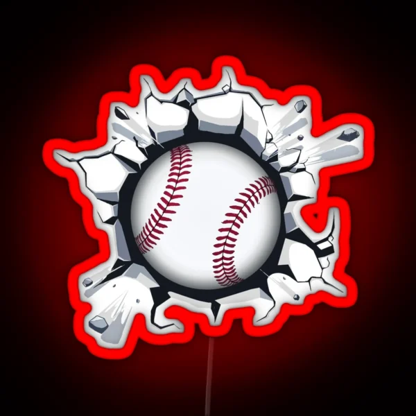 Baseball Smash Led RGB Neon Sign