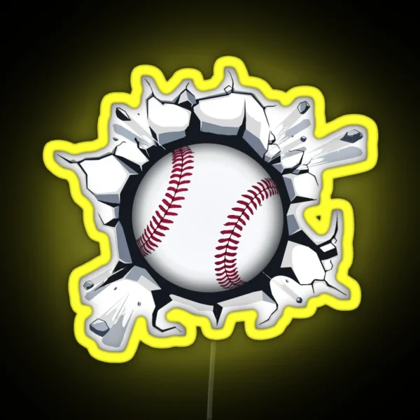 Baseball Smash Led RGB Neon Sign