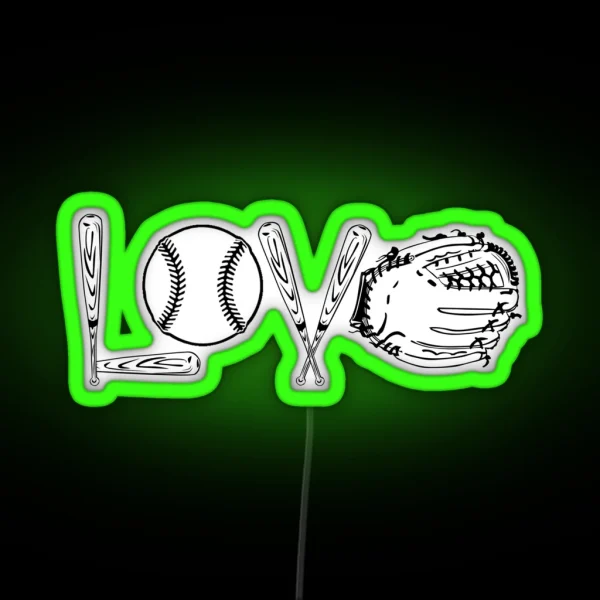 BASEBALL SOFTBALL LOVE Led COFFEE MUG AND Led RGB Neon Sign