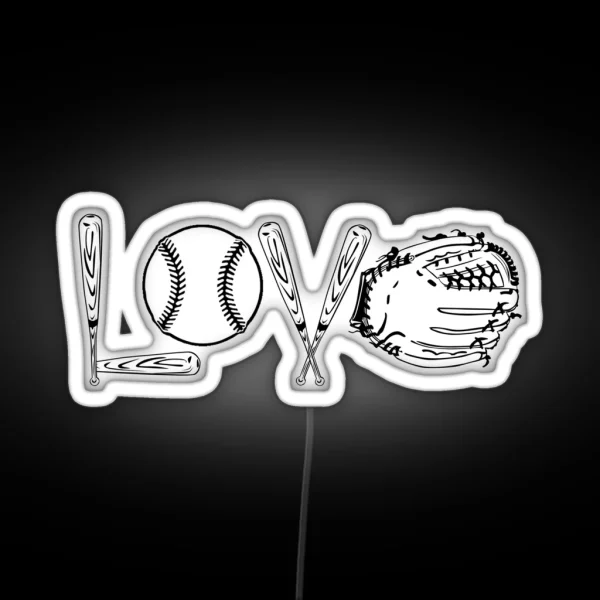 BASEBALL SOFTBALL LOVE Led COFFEE MUG AND Led RGB Neon Sign