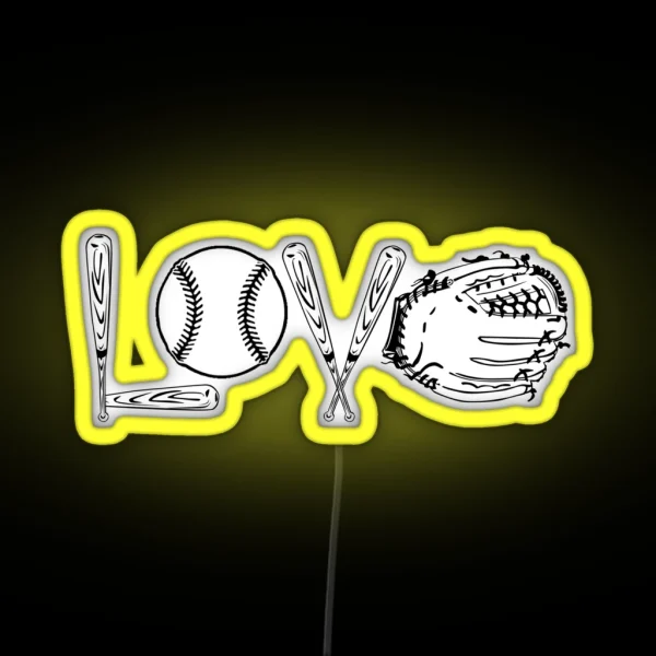 BASEBALL SOFTBALL LOVE Led COFFEE MUG AND Led RGB Neon Sign