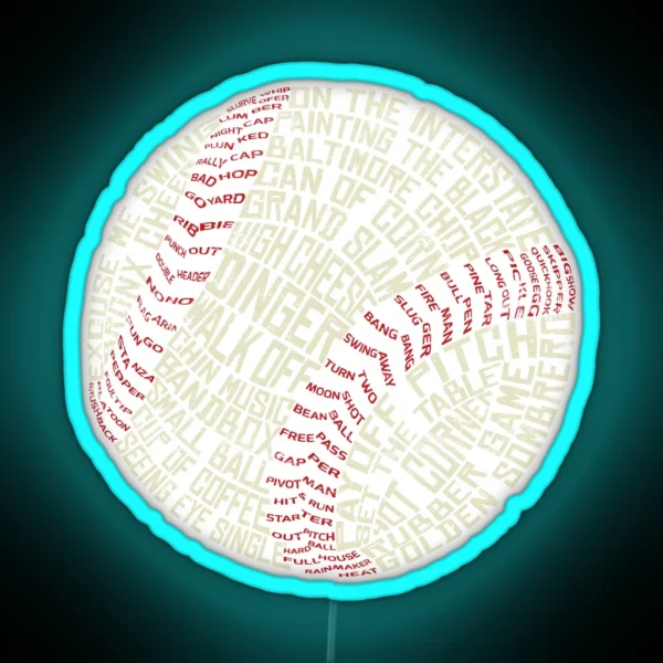 Baseball Softball Tyopgraphic Terminology RGB Neon Sign
