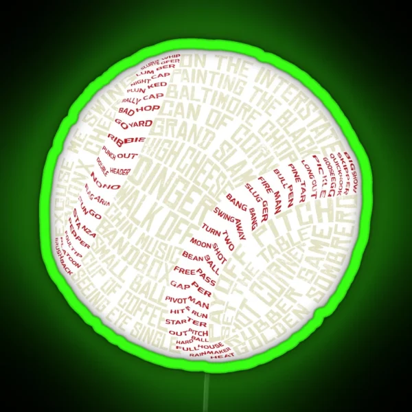 Baseball Softball Tyopgraphic Terminology RGB Neon Sign