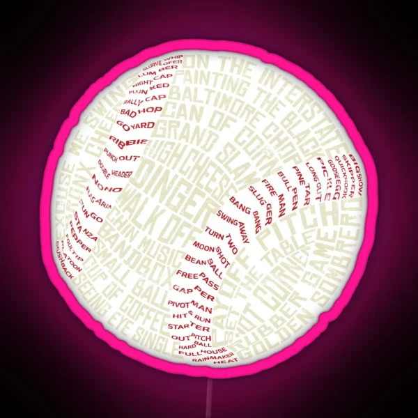 Baseball Softball Tyopgraphic Terminology RGB Neon Sign