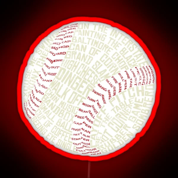 Baseball Softball Tyopgraphic Terminology RGB Neon Sign