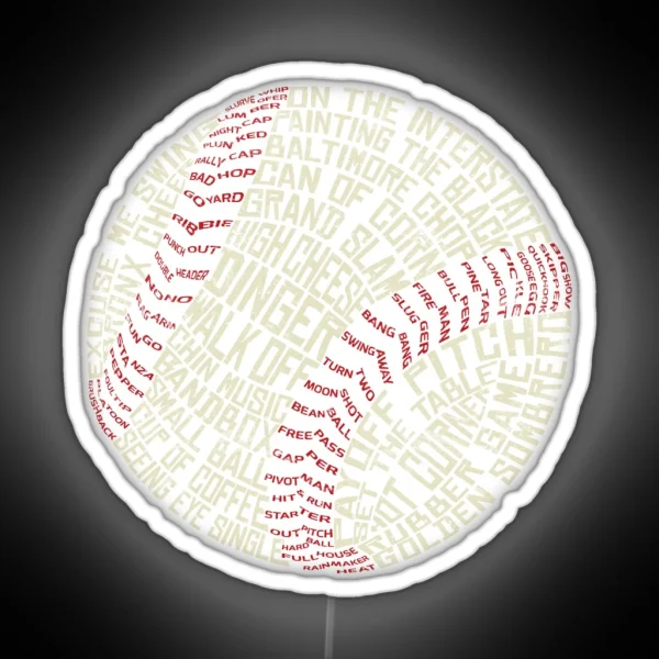 Baseball Softball Tyopgraphic Terminology RGB Neon Sign