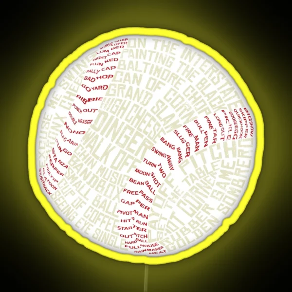Baseball Softball Tyopgraphic Terminology RGB Neon Sign