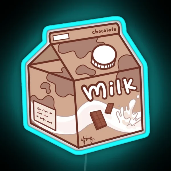 Basic Milk Carton Chocolate RGB Neon Sign