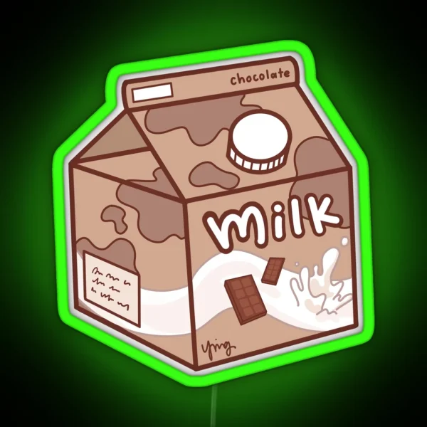 Basic Milk Carton Chocolate RGB Neon Sign