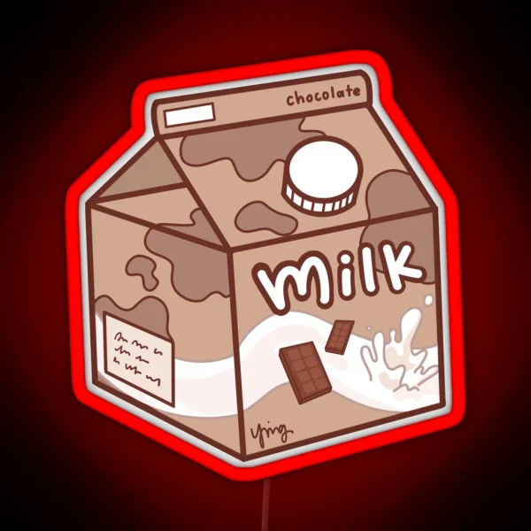 Basic Milk Carton Chocolate RGB Neon Sign