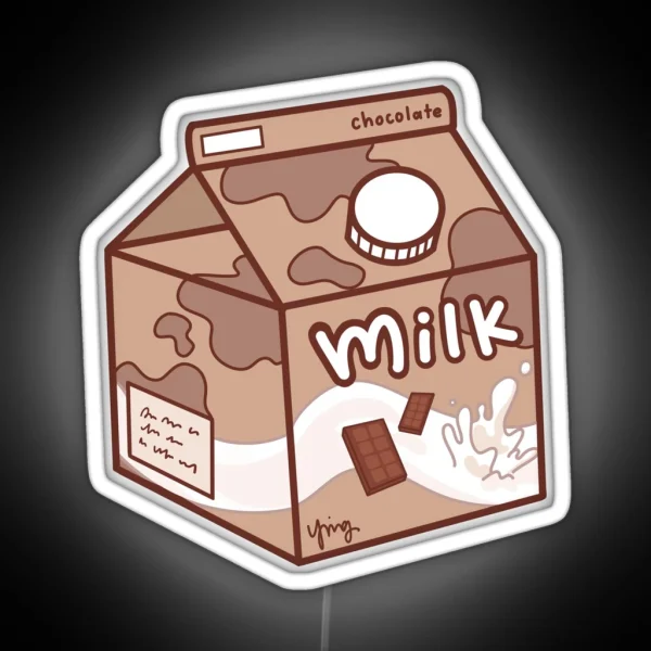 Basic Milk Carton Chocolate RGB Neon Sign