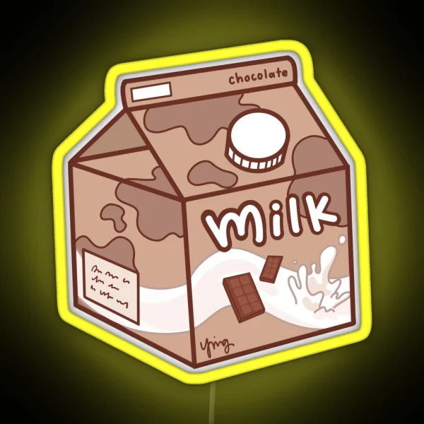 Basic Milk Carton Chocolate RGB Neon Sign