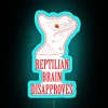 Eye-catching RGB Neon Sign Depicting Reptilian Lizard Brain Disapproval