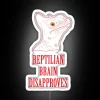 Neon warning sign featuring a dragon-like lizard with color accents.