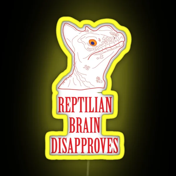 Basilisk Lizard Reptilian Brain Disapproves RGB Neon Sign