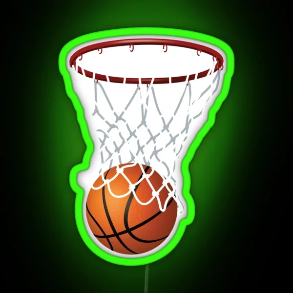 Basketball And Hoop Net RGB Neon Sign