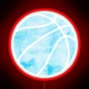 Neon Basketball Court Sign with Vibrant Blue and RGB Lighting