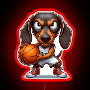 Basketball Dachshund 5 RGB Neon Sign