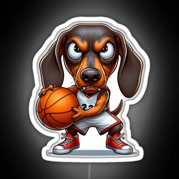 Basketball Dachshund 5 RGB Neon Sign