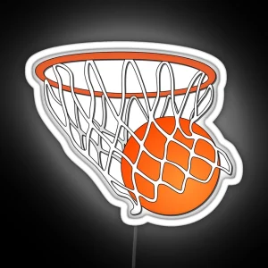 Basketball Going Through Net RGB Neon Sign