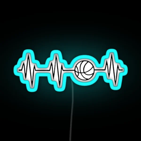 Basketball Heart Beat RGB Neon Sign