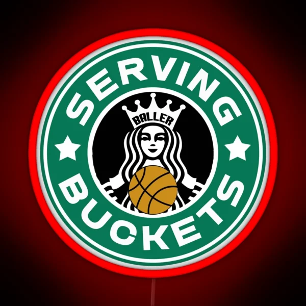 Basketball Serving Buckets RGB Neon Sign