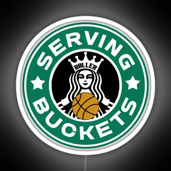 Basketball Serving Buckets RGB Neon Sign