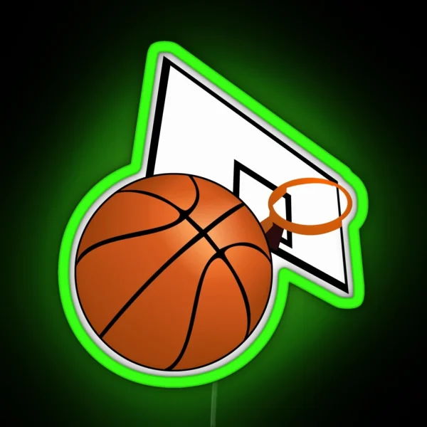 Basketball With Hoop RGB Neon Sign