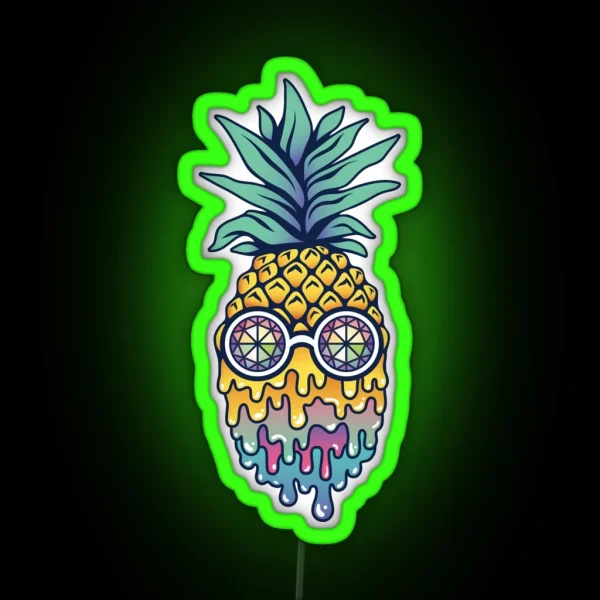 Bass Face Pineapple RGB Neon Sign