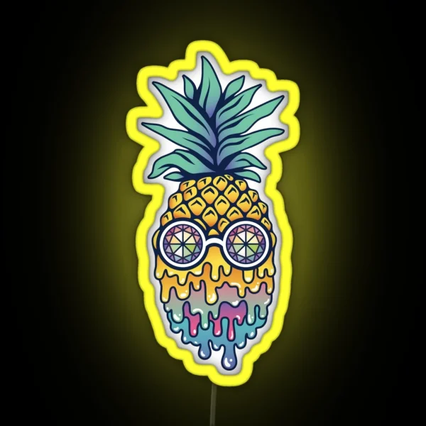 Bass Face Pineapple RGB Neon Sign