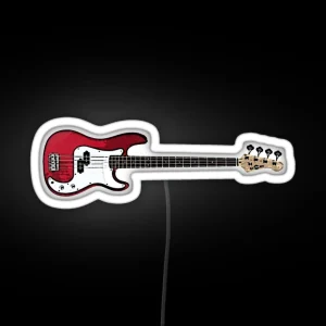 Bass Guitar In Red RGB Neon Sign