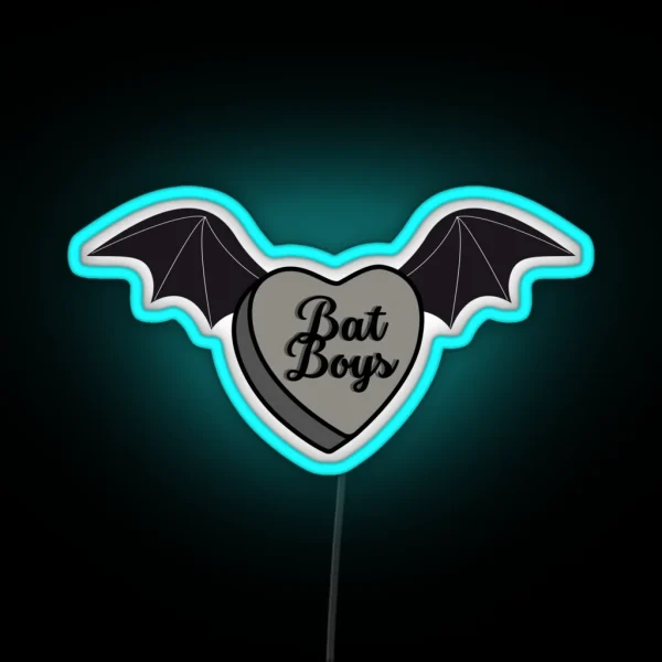 Bat Boys Candy Heart Acotar Led Night Court Velaris Thorns And Roses RGB Neon Sign