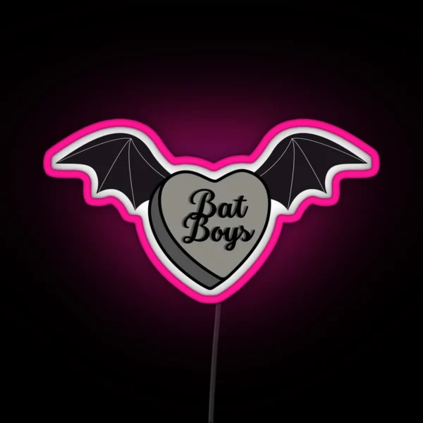 Bat Boys Candy Heart Acotar Led Night Court Velaris Thorns And Roses RGB Neon Sign