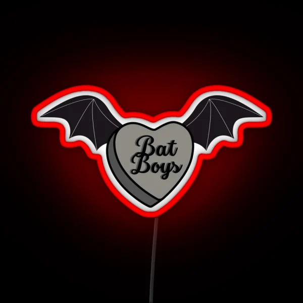 Bat Boys Candy Heart Acotar Led Night Court Velaris Thorns And Roses RGB Neon Sign