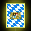 Authentic Bavarian Coat of Arms Colorful RGB Neon Advertising Sign Display