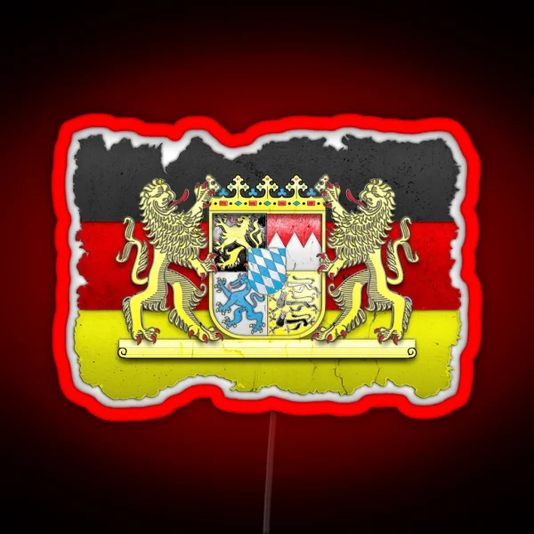 Bavaria Coat Of Arms Flag Carved In Stone RGB Neon Sign