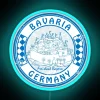 German state of Bavaria illuminated in vibrant color RGB neon.
