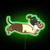 Vibrant Bavarian-themed Dog Neon Sign in Rich RGB Colorful Lighting