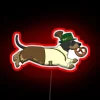 Bavarian dog themed vibrant RGB LED neon decorative wall art.
