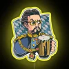 Traditional Bavarian King Ludwig II inspired vibrant LED neon art.