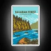 Vibrant RGB Neon Sign Adorns Bavarian Forest National Park Germany Landscape
