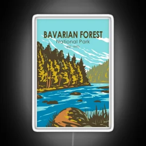 Bavarian Forest National Park Germany Vintage RGB Neon Sign