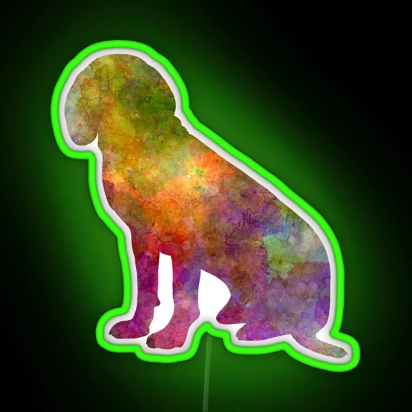 Bavarian Mountain Scenthound In Watercolor RGB Neon Sign