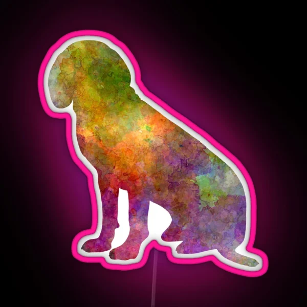 Bavarian Mountain Scenthound In Watercolor RGB Neon Sign