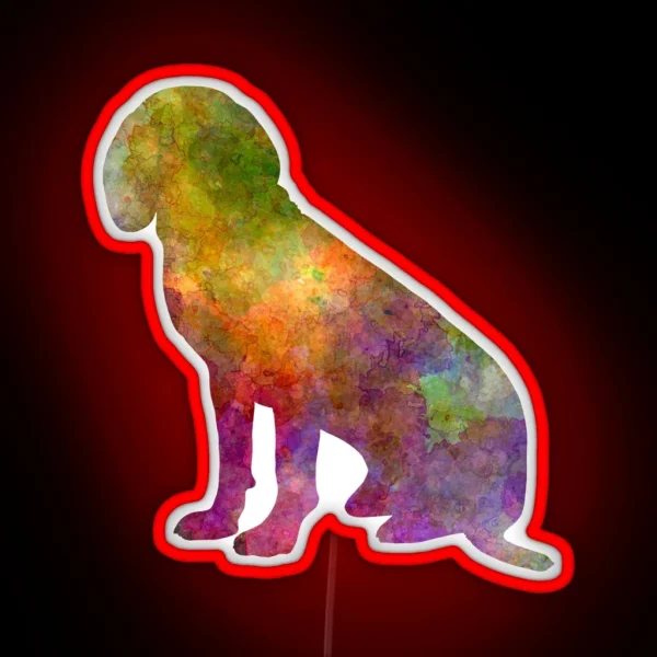 Bavarian Mountain Scenthound In Watercolor RGB Neon Sign