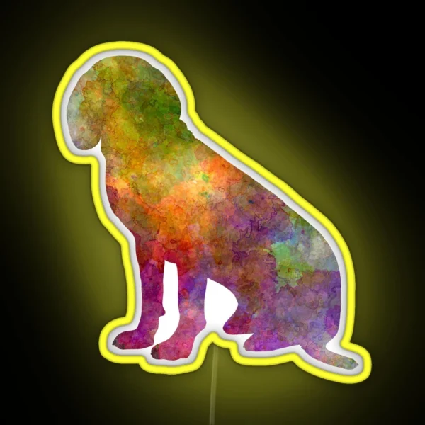 Bavarian Mountain Scenthound In Watercolor RGB Neon Sign